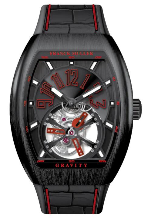 Buy Franck Muller Vanguard Gravity Tourbillon Brushed Black Titanium - Red Replica Watch for sale Cheap Price V 41 T GRAVITY CS NR BR (ER) (TT) (NR NR RGE)